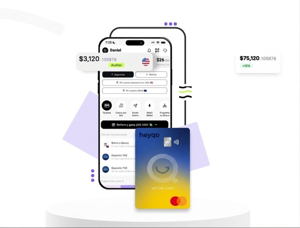 App HeyQo — compte US, carte virtuelle et soldes